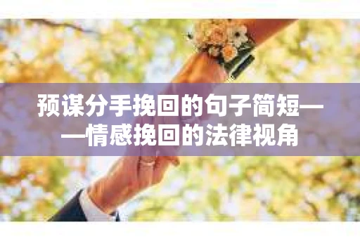 预谋分手挽回的句子简短——情感挽回的法律视角