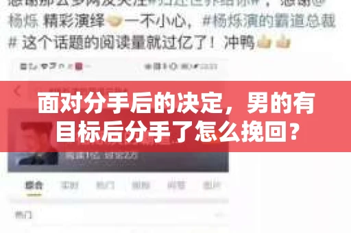 面对分手后的决定，男的有目标后分手了怎么挽回？
