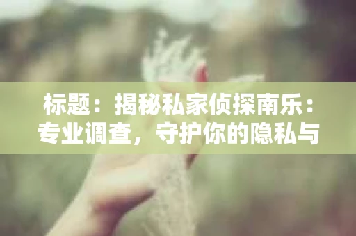 标题：揭秘私家侦探南乐：专业调查，守护你的隐私与权益