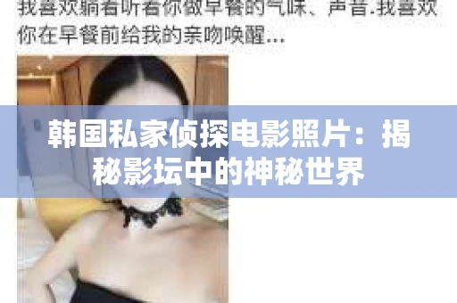 韩国私家侦探电影照片：揭秘影坛中的神秘世界