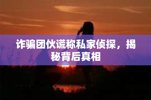 诈骗团伙谎称私家侦探，揭秘背后真相