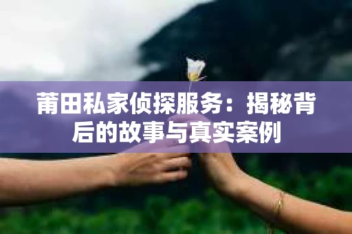 莆田私家侦探服务：揭秘背后的故事与真实案例