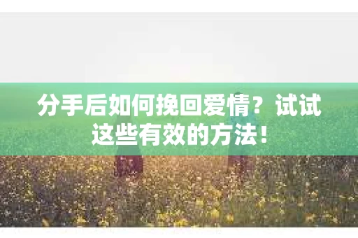 分手后如何挽回爱情？试试这些有效的方法！