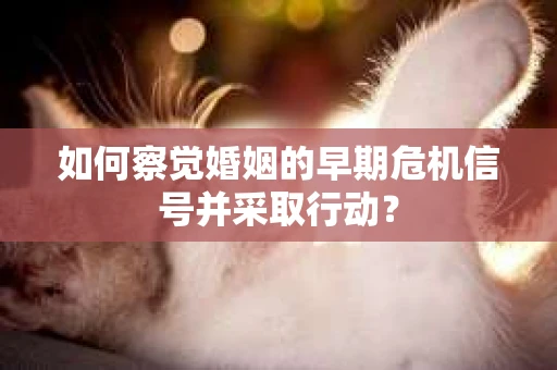 如何察觉婚姻的早期危机信号并采取行动？